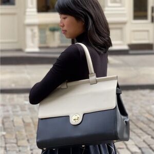 The Emma 39 tote by Jemma; Vanilla + Black; excellent condition